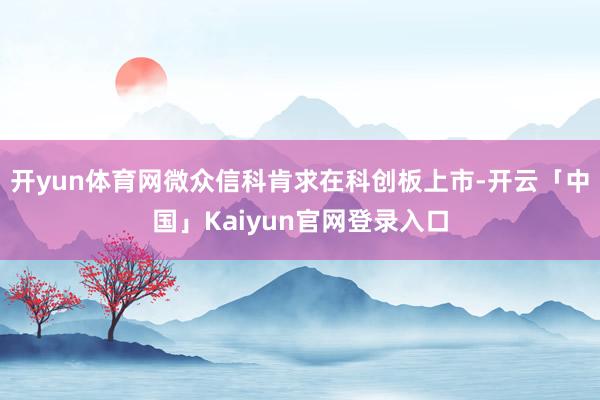 开yun体育网微众信科肯求在科创板上市-开云「中国」Kaiyun官网登录入口