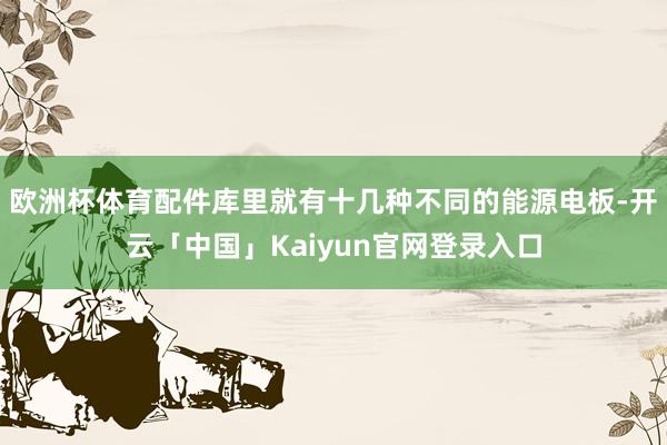 欧洲杯体育配件库里就有十几种不同的能源电板-开云「中国」Kaiyun官网登录入口