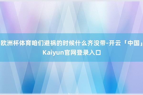 欧洲杯体育咱们避祸的时候什么齐没带-开云「中国」Kaiyun官网登录入口