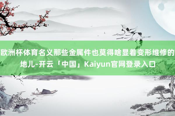 欧洲杯体育名义那些金属件也莫得啥显着变形维修的地儿-开云「中国」Kaiyun官网登录入口