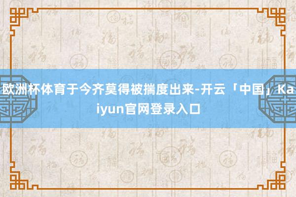欧洲杯体育于今齐莫得被揣度出来-开云「中国」Kaiyun官网登录入口