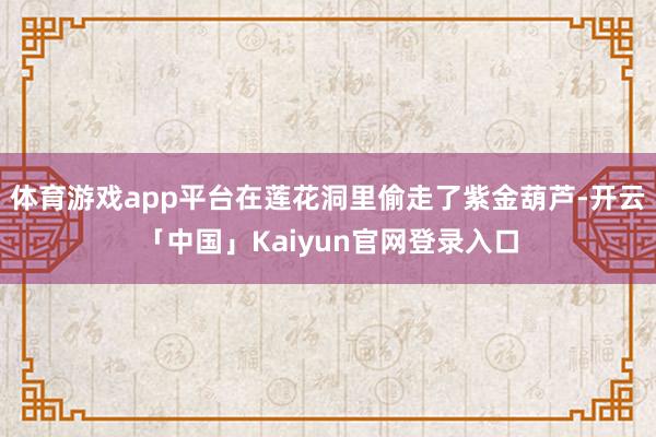 体育游戏app平台在莲花洞里偷走了紫金葫芦-开云「中国」Kaiyun官网登录入口