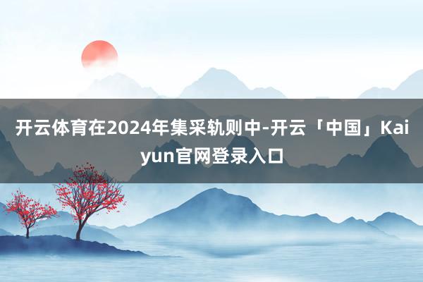 开云体育在2024年集采轨则中-开云「中国」Kaiyun官网