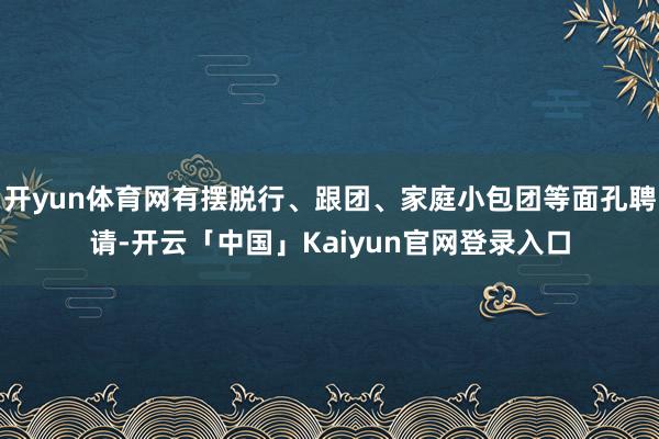 开yun体育网有摆脱行、跟团、家庭小包团等面孔聘请-开云「中