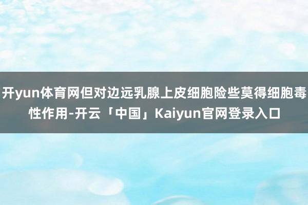 开yun体育网但对边远乳腺上皮细胞险些莫得细胞毒性作用-开云「中国」Kaiyun官网登录入口