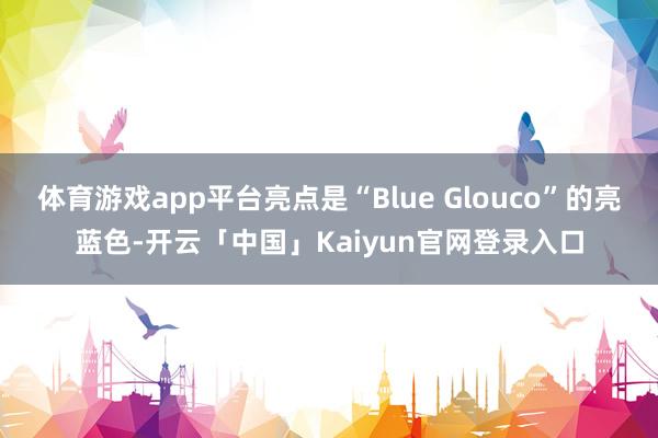 体育游戏app平台亮点是“Blue Glouco”的亮蓝色-开云「中国」Kaiyun官网登录入口