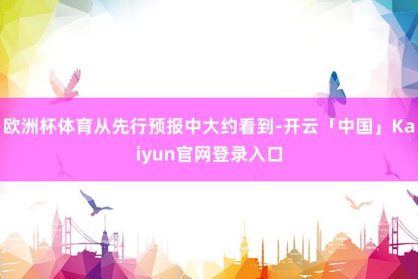 欧洲杯体育从先行预报中大约看到-开云「中国」Kaiyun官网登录入口