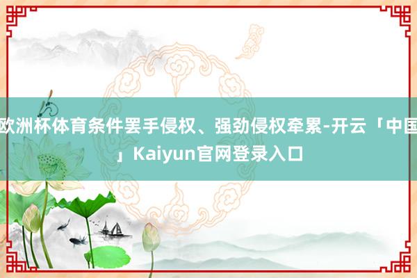 欧洲杯体育条件罢手侵权、强劲侵权牵累-开云「中国」Kaiyu