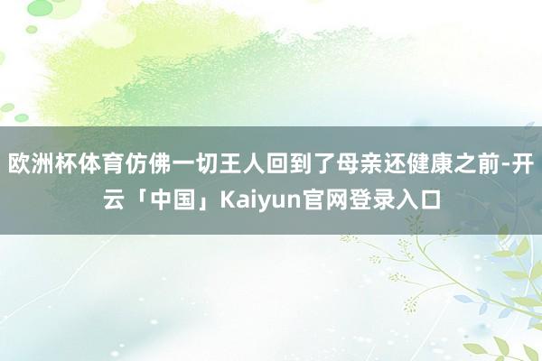 欧洲杯体育仿佛一切王人回到了母亲还健康之前-开云「中国」Ka