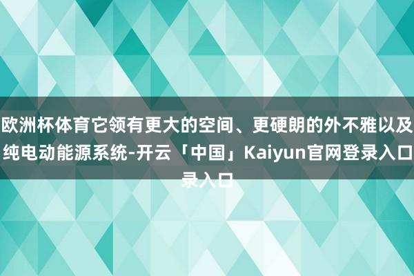 欧洲杯体育它领有更大的空间、更硬朗的外不雅以及纯电动能源系统