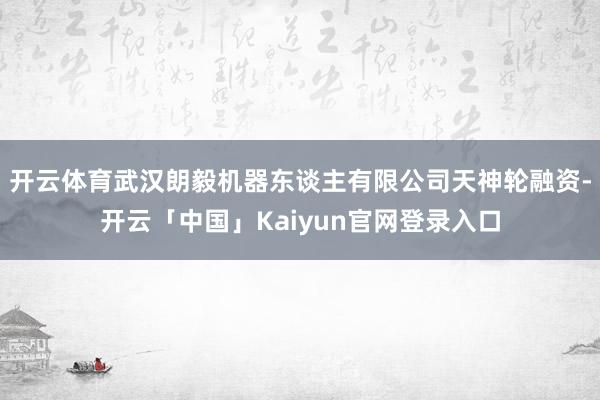 开云体育武汉朗毅机器东谈主有限公司天神轮融资-开云「中国」K