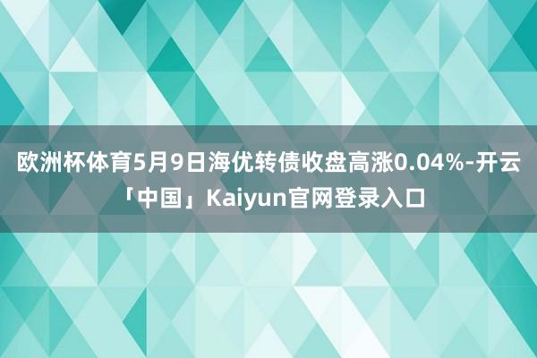 欧洲杯体育5月9日海优转债收盘高涨0.04%-开云「中国」Kaiyun官网登录入口