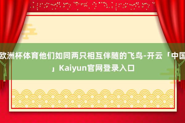 欧洲杯体育他们如同两只相互伴随的飞鸟-开云「中国」Kaiyun官网登录入口