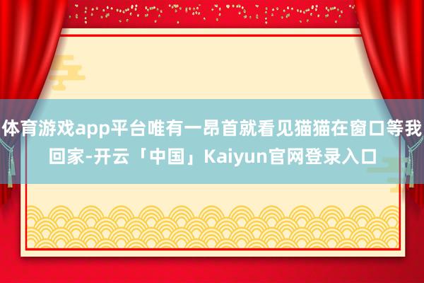 体育游戏app平台唯有一昂首就看见猫猫在窗口等我回家-开云「中国」Kaiyun官网登录入口