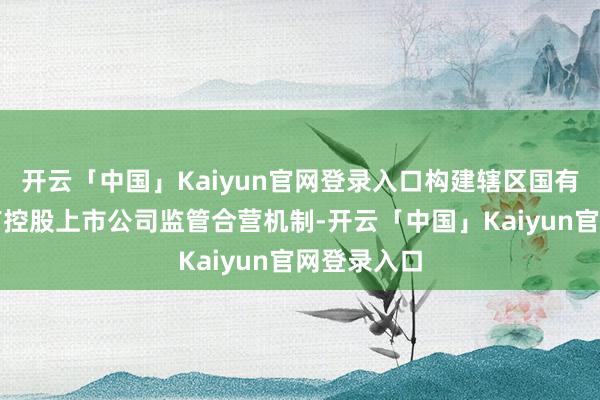 开云「中国」Kaiyun官网登录入口构建辖区国有企业和国有控股上市公司监管合营机制-开云「中国」Kaiyun官网登录入口