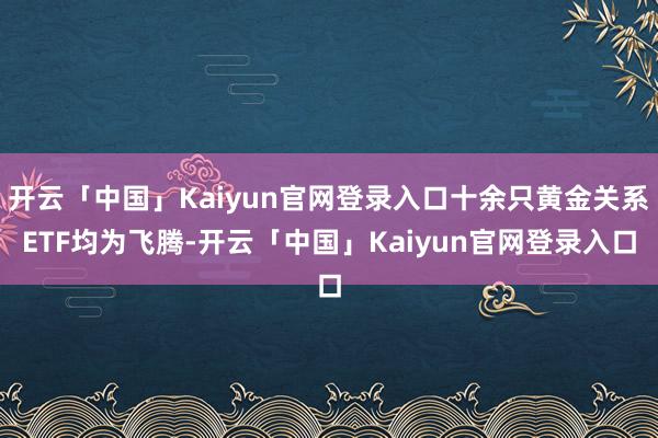 开云「中国」Kaiyun官网登录入口十余只黄金关系ETF均为飞腾-开云「中国」Kaiyun官网登录入口