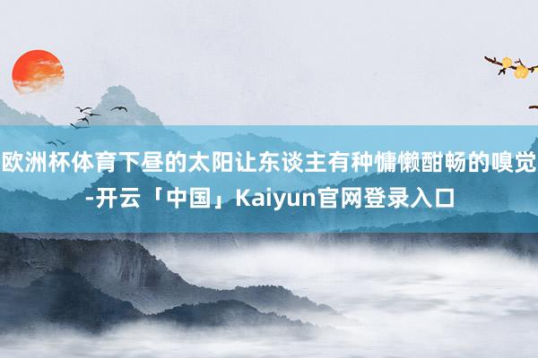欧洲杯体育下昼的太阳让东谈主有种慵懒酣畅的嗅觉-开云「中国」Kaiyun官网登录入口