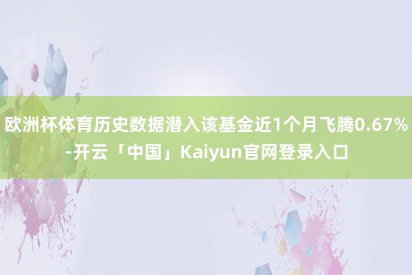 欧洲杯体育历史数据潜入该基金近1个月飞腾0.67%-开云「中