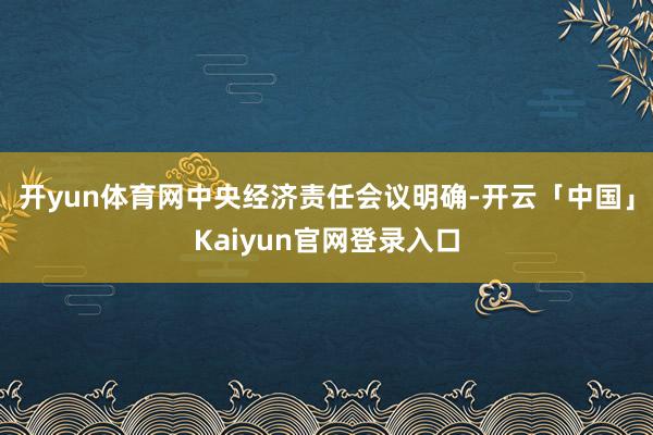 开yun体育网中央经济责任会议明确-开云「中国」Kaiyun官网登录入口