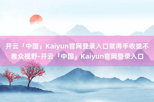 开云「中国」Kaiyun官网登录入口就得手收拢不雅众视野-开云「中国」Kaiyun官网登录入口