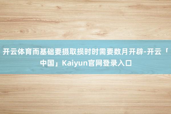 开云体育而基础要摄取损时时需要数月开辟-开云「中国」Kaiyun官网登录入口