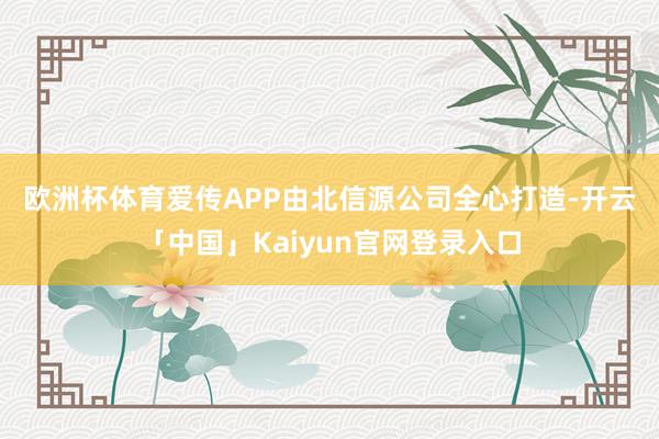 欧洲杯体育 爱传APP由北信源公司全心打造-开云「中国」K