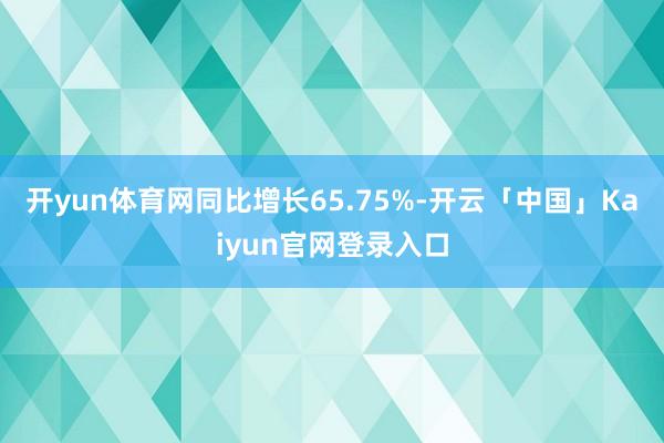 开yun体育网同比增长65.75%-开云「中国」Kaiyun官网登录入口