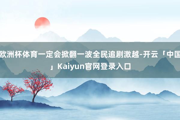 欧洲杯体育一定会掀翻一波全民追剧激越-开云「中国」Kaiyun官网登录入口