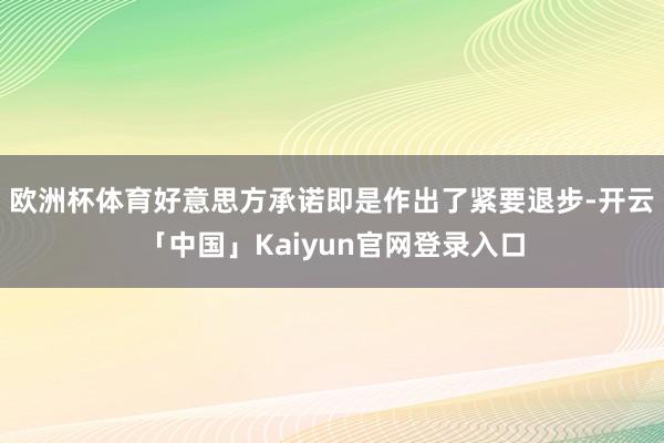 欧洲杯体育好意思方承诺即是作出了紧要退步-开云「中国」Kaiyun官网登录入口