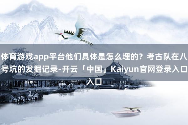 体育游戏app平台他们具体是怎么埋的？考古队在八号坑的发掘记录-开云「中国」Kaiyun官网登录入口