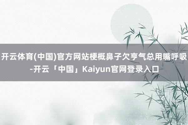 开云体育(中国)官方网站梗概鼻子欠亨气总用嘴呼吸-开云「中国」Kaiyun官网登录入口