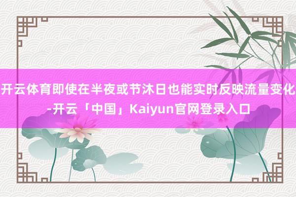 开云体育即使在半夜或节沐日也能实时反映流量变化-开云「中国」