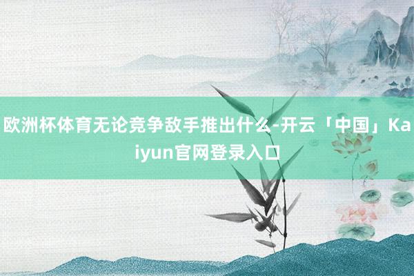 欧洲杯体育无论竞争敌手推出什么-开云「中国」Kaiyun官网登录入口