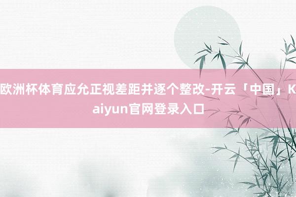 欧洲杯体育应允正视差距并逐个整改-开云「中国」Kaiyun官网登录入口