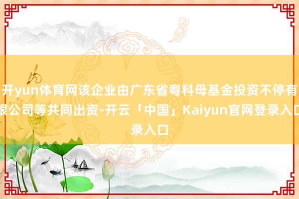 开yun体育网该企业由广东省粤科母基金投资不停有限公司等共同