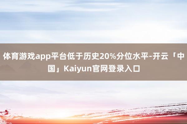 体育游戏app平台低于历史20%分位水平-开云「中国」Kai