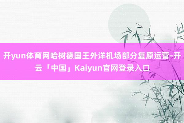 开yun体育网哈树德国王外洋机场部分复原运营-开云「中国」Kaiyun官网登录入口